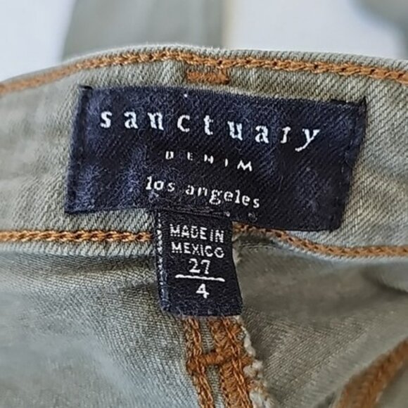 Sanctuary Women's Skinny Jeans Size 27 4 Olive Green Denim Social Ankle Mid Rise - Picture 6 of 15